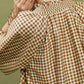 CLASS GINGHAM TAUPE TOP