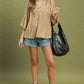 CLASS GINGHAM TAUPE TOP