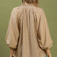 CLASS GINGHAM TAUPE TOP