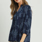 FLORAL NAVY BABYDOLL TOP