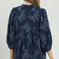 FLORAL NAVY BABYDOLL TOP
