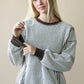 WAFFLE KNIT CHOCOLATE SWEATER