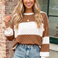 CASUAL POLKA DOT BROWN N LS