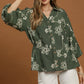 FLORAL LINE OLIVE TOP