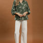 FLORAL LINE OLIVE TOP