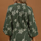 FLORAL LINE OLIVE TOP