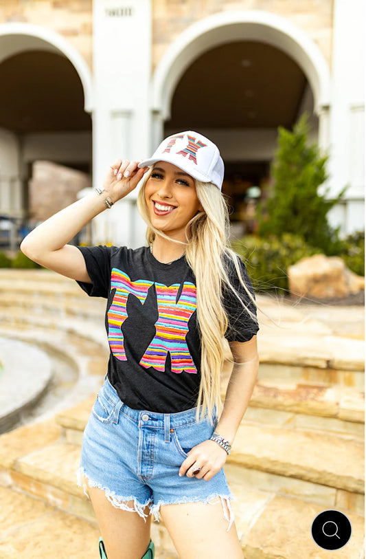 Serape TX White Trucker Cap