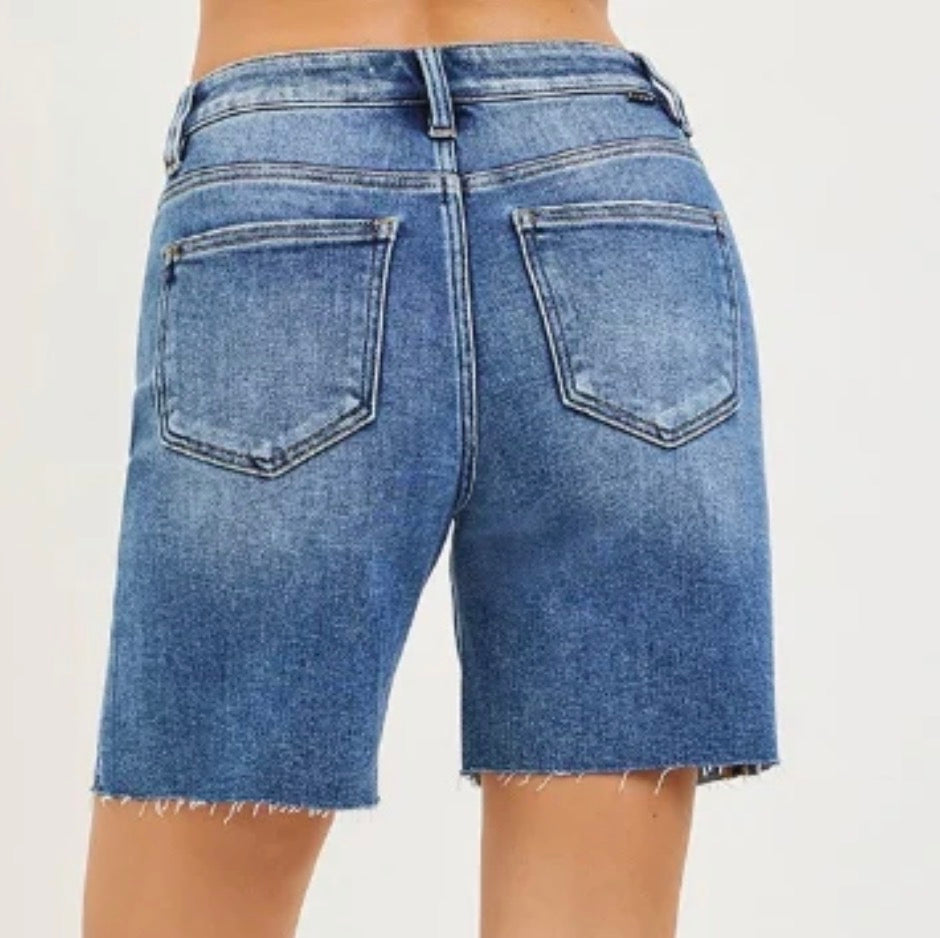 TUMMY CONTROL HI-RISE RAW HEM SHORTS