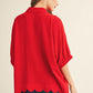 RED SCALLOP TOP