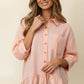 BABYDOLL PEPLUM PINK TOP