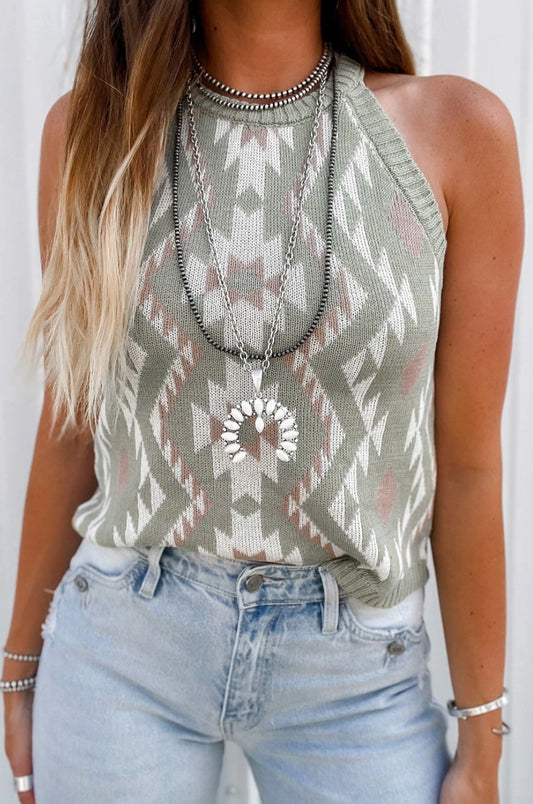 Tribal Knit Sweater Tank