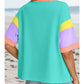 BLUE COLOR BLOCK SS TOP