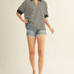 COLLAR STRIPE SS BLACK TOP