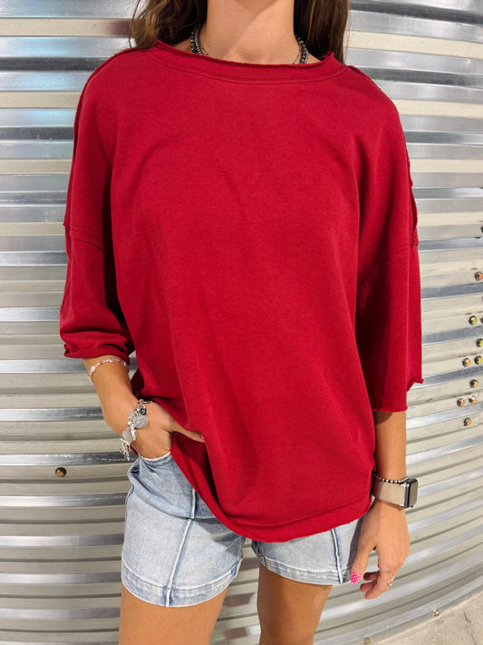 VINTAGE KNIT BURGUNDY TOP