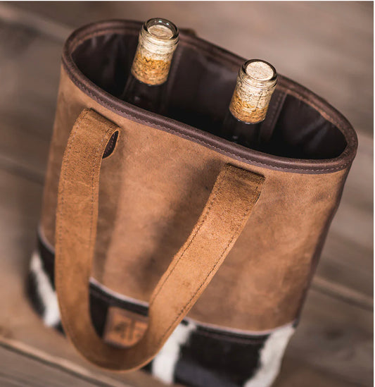 STS Cowhide Double Wine Bag