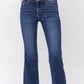 Vervet MR Raw Hem Crop Flare Jeans