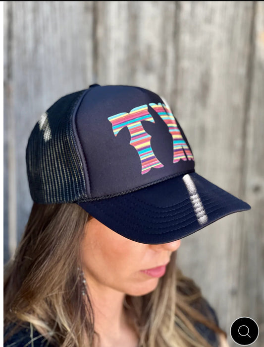 Serape TX Black Trucker Cap