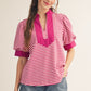 MAGENTA PUFF SLEEVE TOP