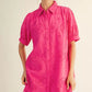 SCALLOP HEM PINK DRESS