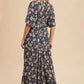 FLUTTER FLORAL MAXI DRESS