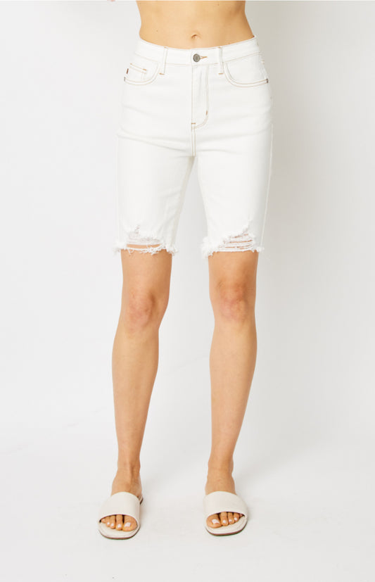 JB Hi-Waisted Destroy Hem Bermuda Shorts