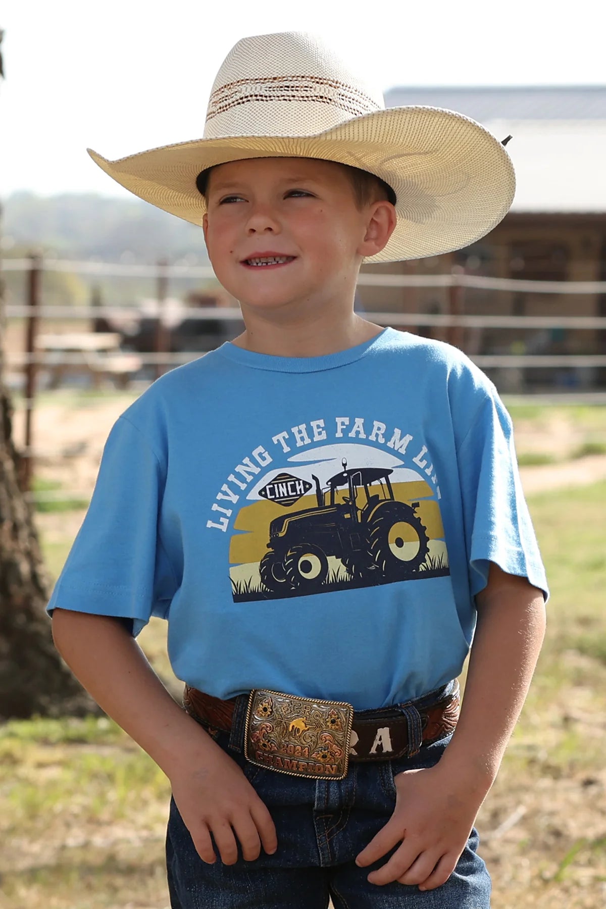 BOYS SS BLUE FARM TEE