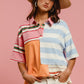 MIX STRIPE COLLAR TOP