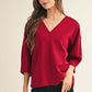 SO SOFT BURGUNDY 3/4 TOP