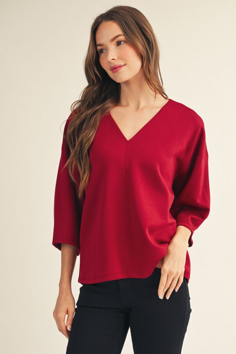 SO SOFT BURGUNDY 3/4 TOP