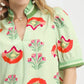 CONTRAST TRIM LIGHT SAGE TOP