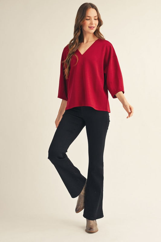 SO SOFT BURGUNDY 3/4 TOP