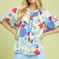 ABSTRACT BUBBLE BLUE MIX TOP