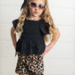 LEOPARD BOW SHORT SET