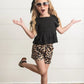 LEOPARD BOW SHORT SET