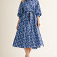 FLORAL SKY COBALT BLUE DRESS