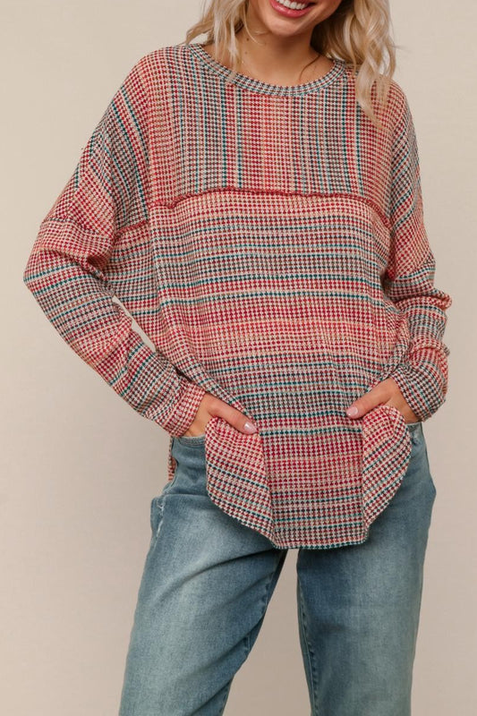 SPACE KNIT LS TOP
