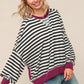 FALL STRIPED BLK/WINE LONGSLEEVE