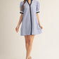 STRIPE SHIFT BLUE DRESS