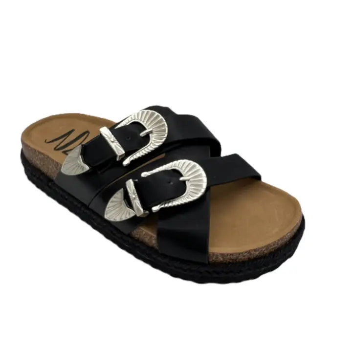 IRIS BUCKLE BLACK SANDAL