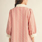 GINHAM TEXTERED RED TOP