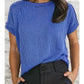 BLUE TEXTURED SS TOP