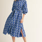 FLORAL SKY COBALT BLUE DRESS