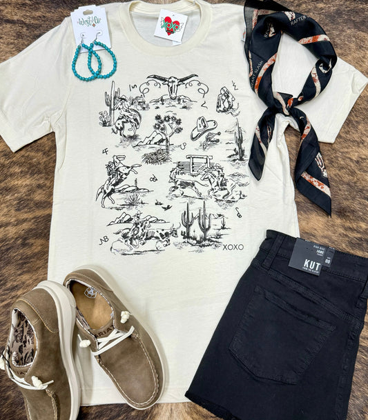 XOXO Western Toile Tee