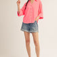 DROP SHOULDER 3/4 NEON PINK SS TOP
