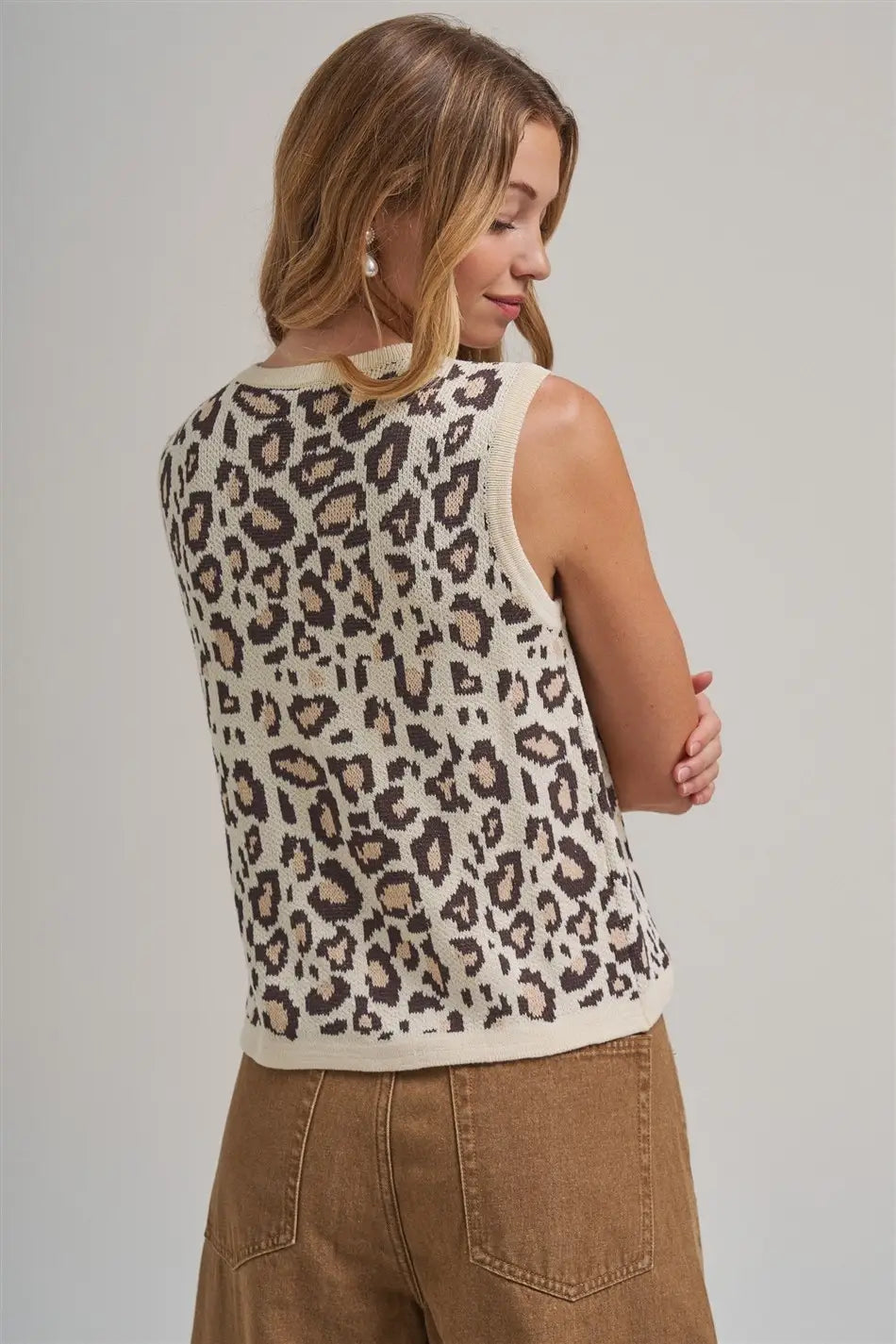 LEOPARD WAYS SWEATER VEST