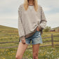 STRIPED MULIT LS IVORY/TAUPE TOP