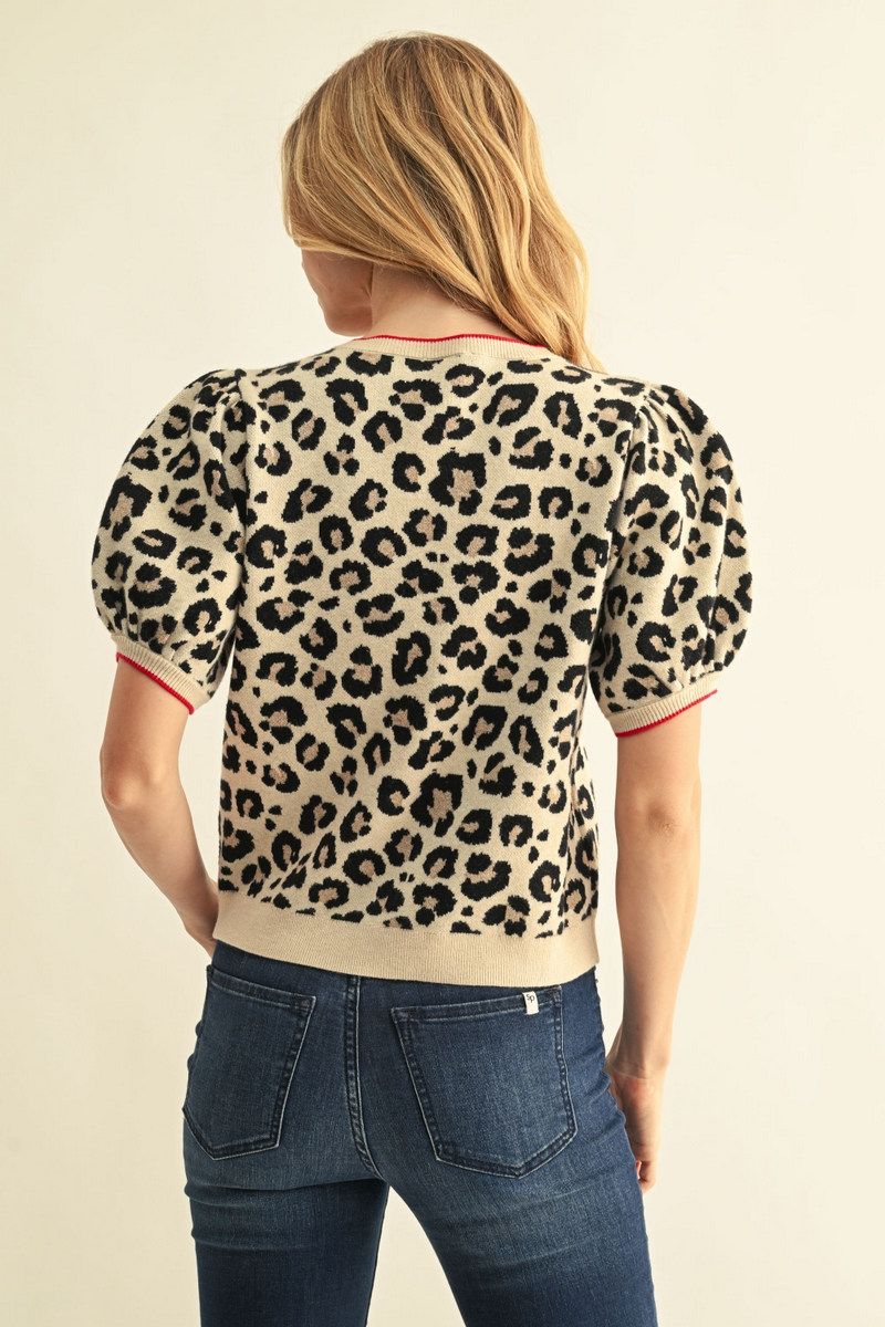 LEOPARD TAUPE CARDI