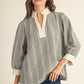 GINHAM TEXTERED BLACK TOP