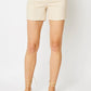 Judy Blue Hi-Waisted Dyed Khaki Embroidery Shorts