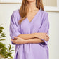 V-Neck Lavender 3/4 Slv Top